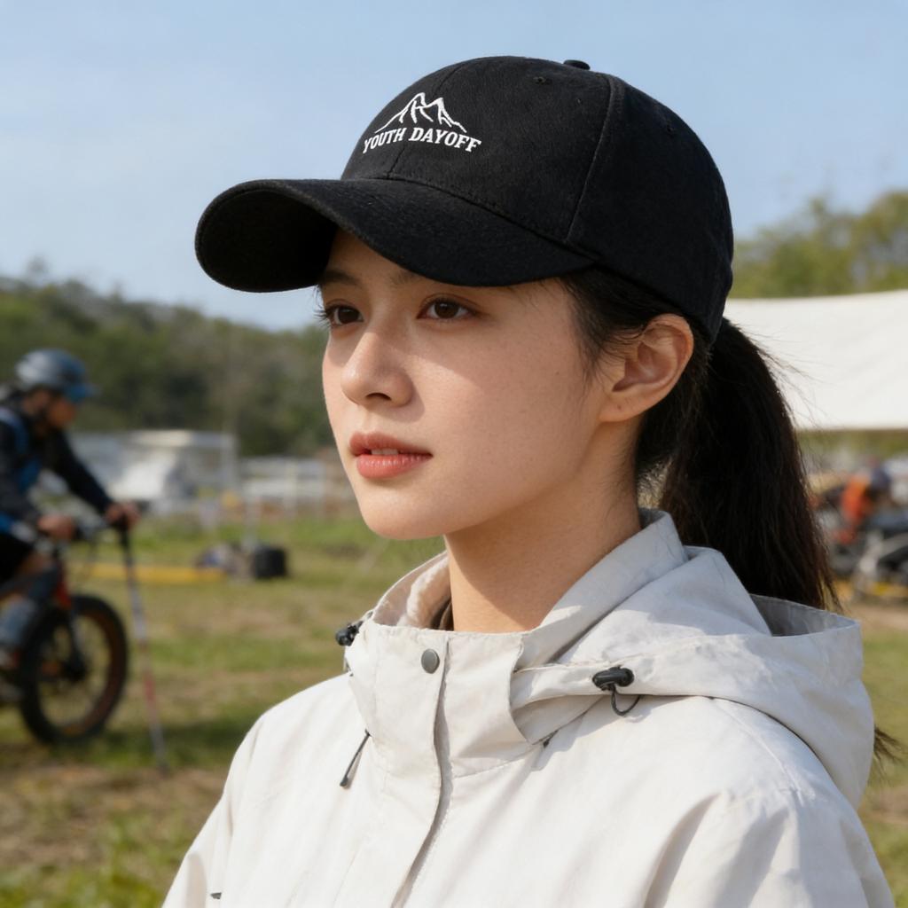 Four-Season Twill Cotton Embroidered Peak Baseball Cap, Fashionable Minimalist Peaked Cap, Outdoor Casual Sun Hat