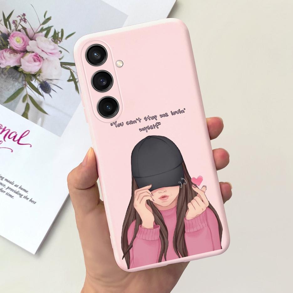 For Samsung Galaxy A55 Case Pretty Cartoon Girls Sunflower Cover Soft TPU Phone Case For Samsung A15 A25 A35 A55 5G Fundas Coque