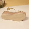 Fashion Plus Size 2025 Platform Women's Buckle Strap Sandals Summer Wedges Mixed Colors Weave Sandals for Hot Sale Daily Casual Shoes