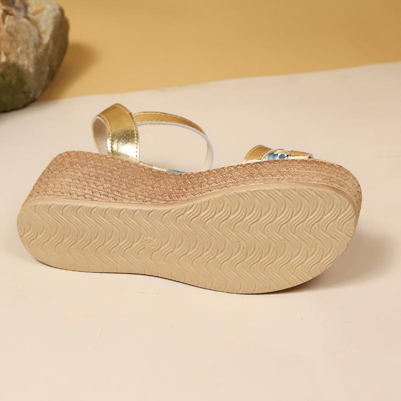 Fashion Plus Size 2025 Platform Women's Buckle Strap Sandals Summer Wedges Mixed Colors Weave Sandals for Hot Sale Daily Casual Shoes