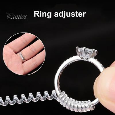 16 Stück spiralbasierter Ringgrößeneinsteller, transparenter Ring-Schmuckschutz-Reduzierer, passend für alle Ringe, Anti-Verlust-Spanner, Schmuck-Werkzeuge