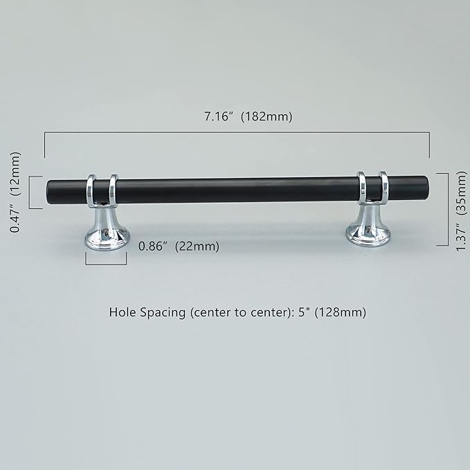 6pack Modern Stainless Steel Cabinet Pulls, Durable Drawer Handles Hardware for Kitchen Dresser Bathroom Wardrobe Door
