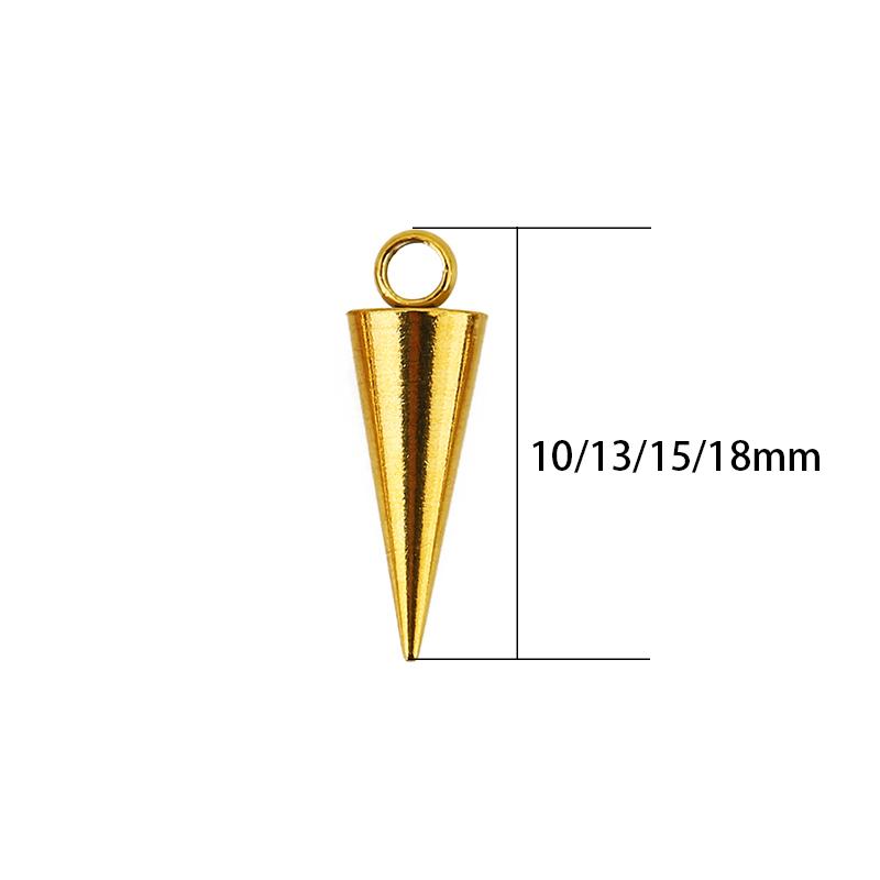 20pcs 10 13 15 18 Mm Stainless Steel Extension Chain End Beads PVD Never Fade Necklace Bracelet Charms Drop Beads Jewelry Making