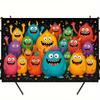 2D Bright Happy Monster Party Tapestry Kids Bedroom Colorful Wall Art Decor