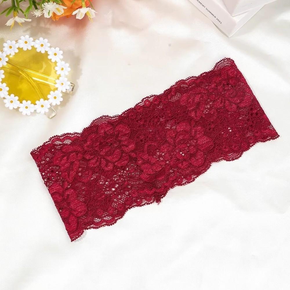 Wide Lace Floral Headbands Korean Mesh Elastic Hair Bands Hollow-Out Lightweight Headwrap  Women