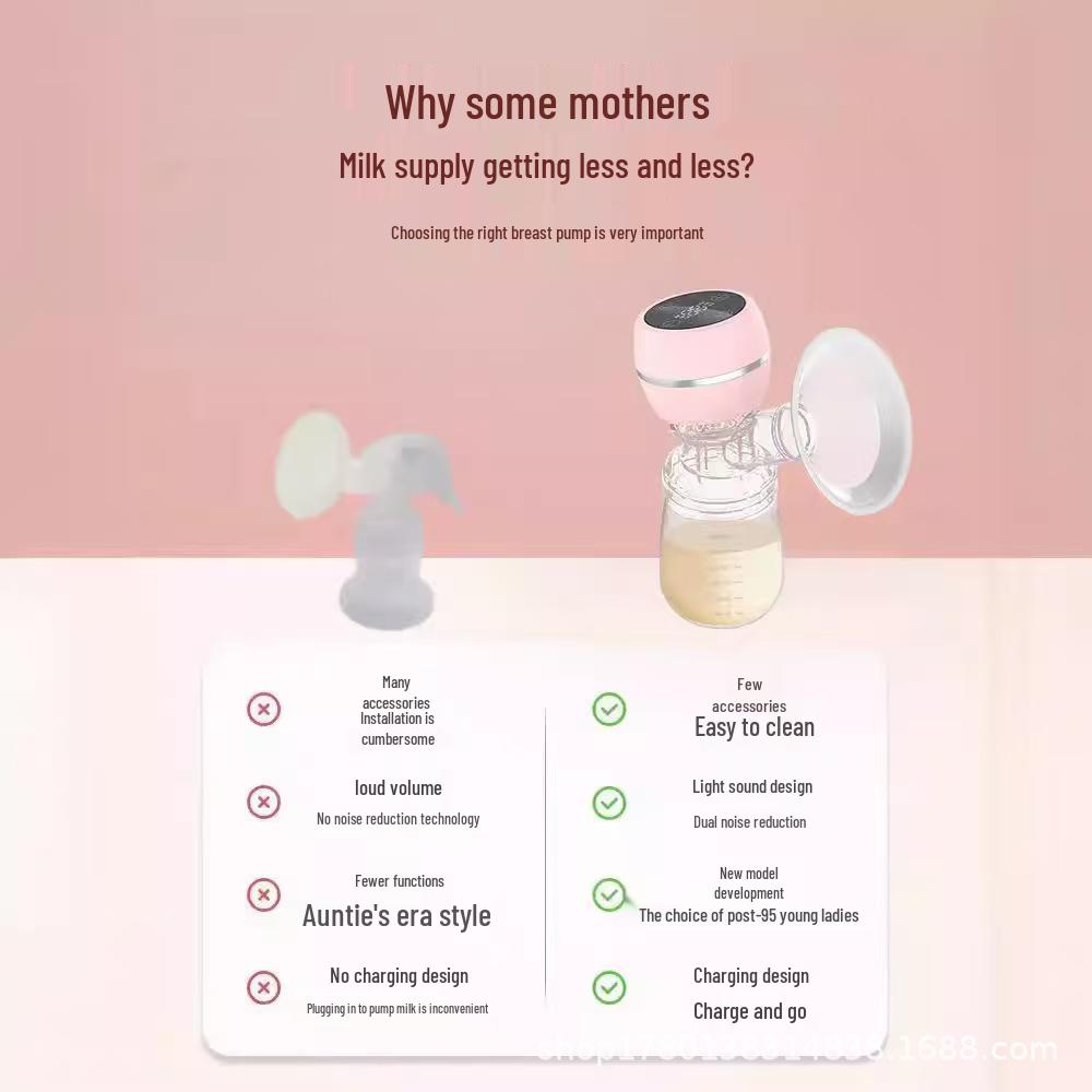 Tichá elektrická odsávačka mateřského mléka s velkým sacím výkonem a bezbolestným sběrem mléka