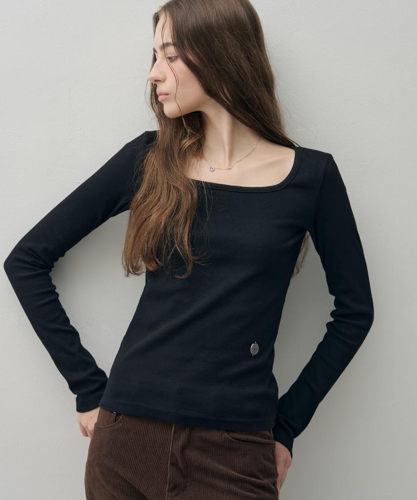 Ledeoli Square Neck Ribbed Long Sleeve [3 Colors]