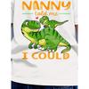 Mărimi europene Tricou de vară cu gât rotund, imprimeu cu dinozaur de desene animate și literă engleză, cu mânecă scurtă, pentru băieți și copii mici