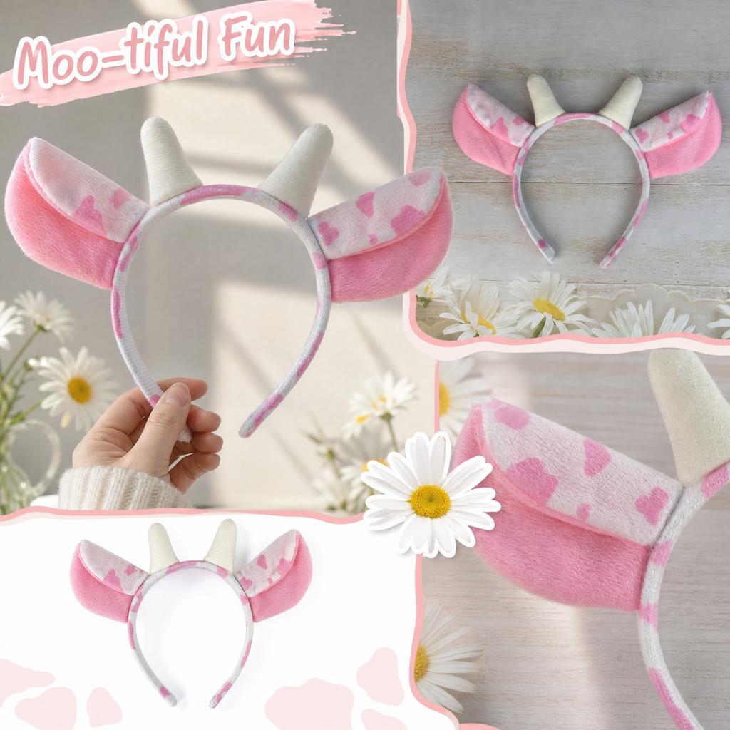 Cow Headband for Costume Role Play Party Accessory