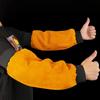 1 Pair PU Leather Welding Arm Guard Heat Resistant Flame Retardant Industrial Work Sleeves for Protection