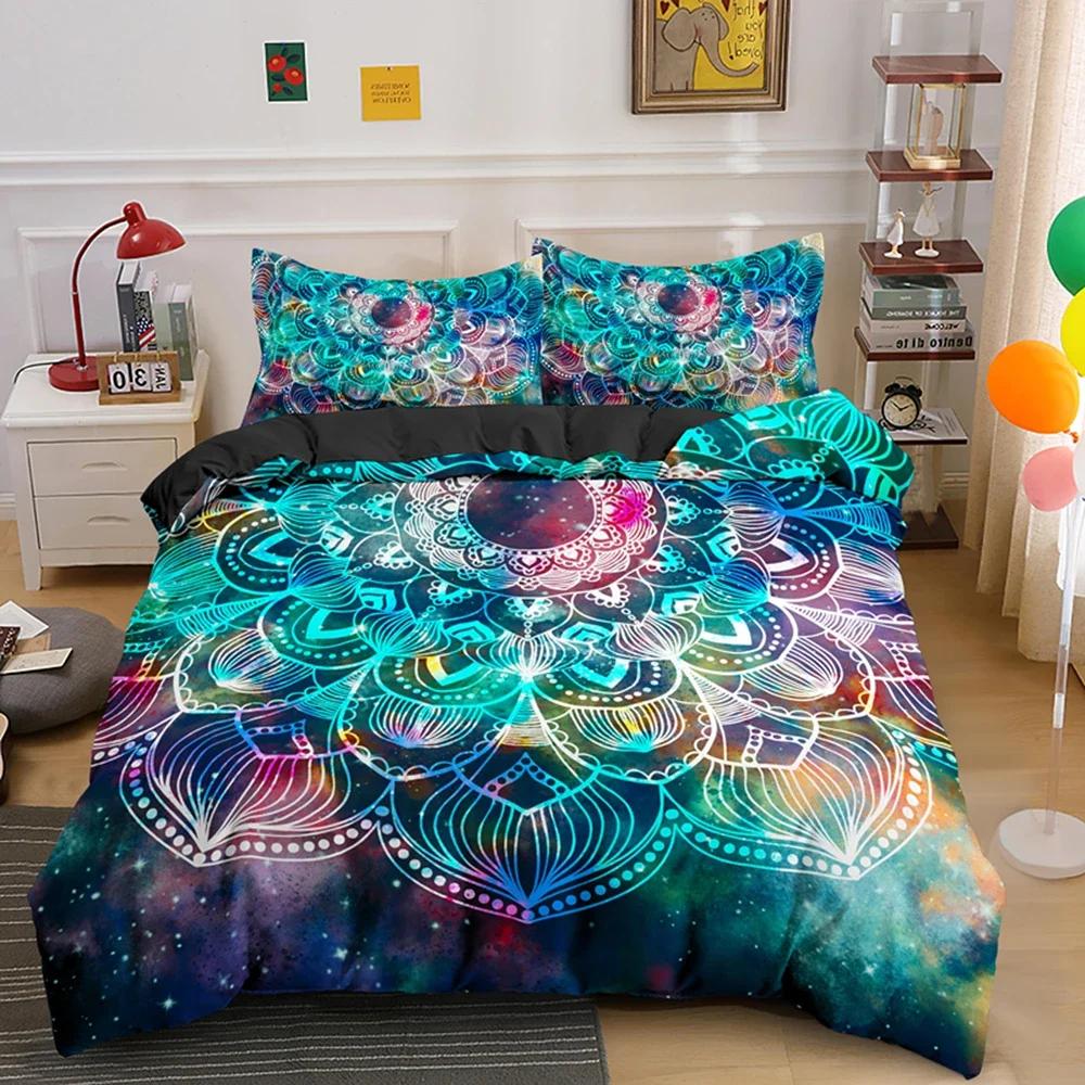 

Comforter Psychedelic Boho Luxury Bedding Set 3Pcs With King Queen 2/3Pcs Polyester Comforter Home Textile Comforter (quilt)-EU Single(135*200cm)3pcs