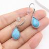New Style Ethnic Style Turquoise Water Droplet Pendant Earrings for Women's Natural Stone Earrings