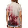 Women's Fashion Casual Lapel Short Sleeve Halloween Print Shirt Women's Button Up Tops