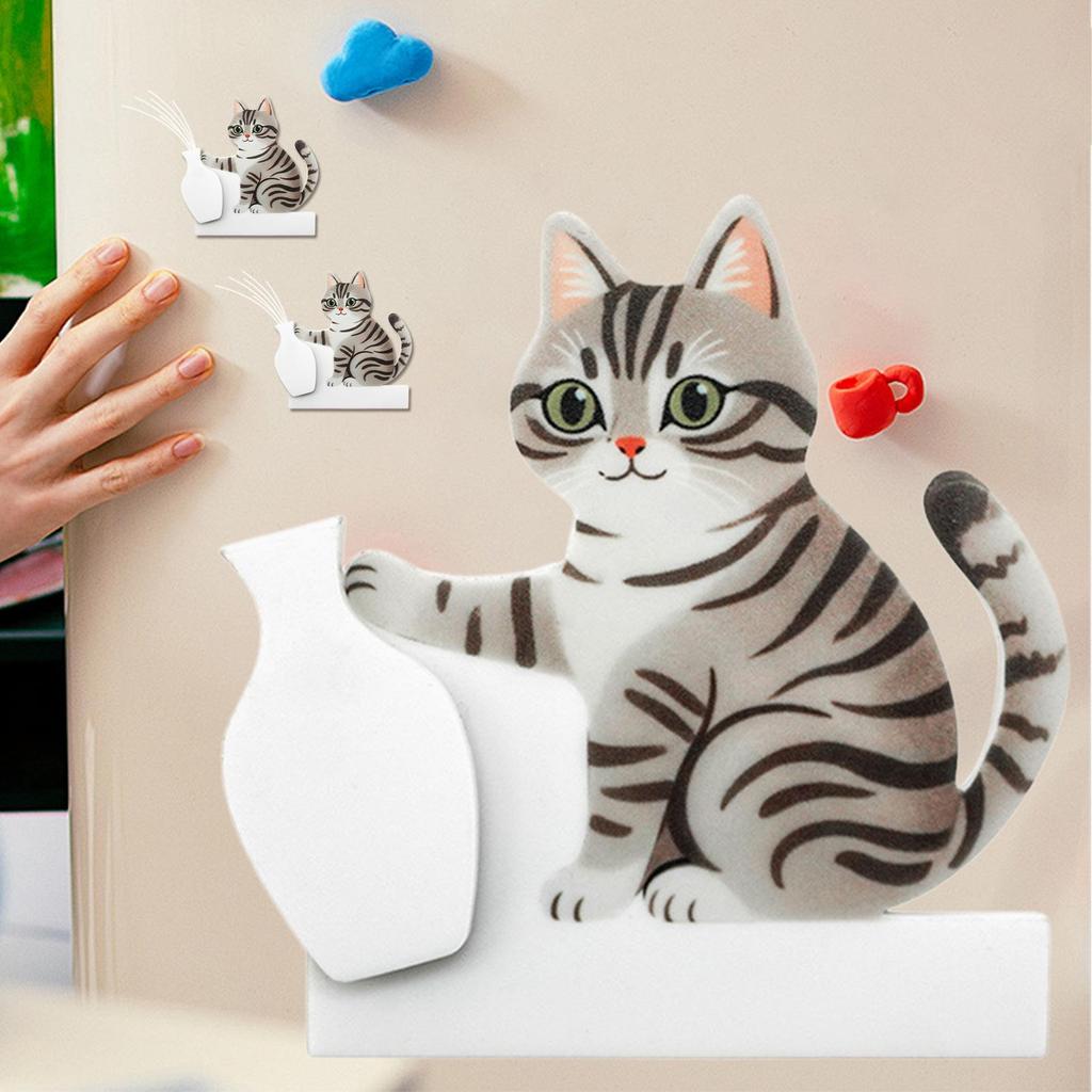 Cat Whisker Holder Acrylic Fridge Magnet Keepsake Creative Cat Whisker Vase For Pet Hair Collection, Refrigerator Wall Home