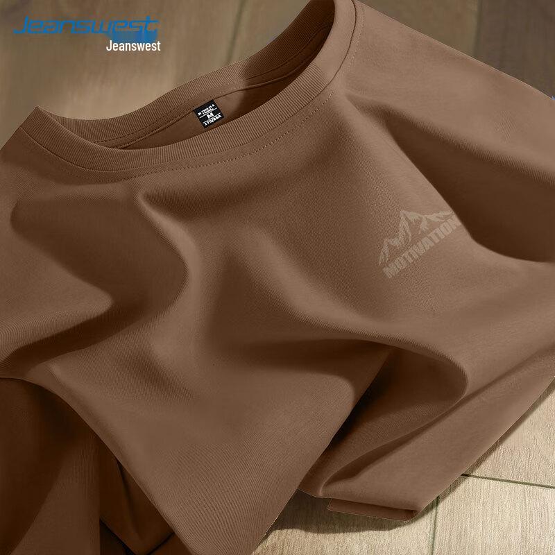 Jeanswest 2025 Men's Angular Mountains Print Pure Cotton Loose T-Shirt