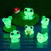 Set of 6 Charming Animal Sculptures Luminous Frog Mini Figurine Ornament for Kids and Cartoon Lovers Home Decorations