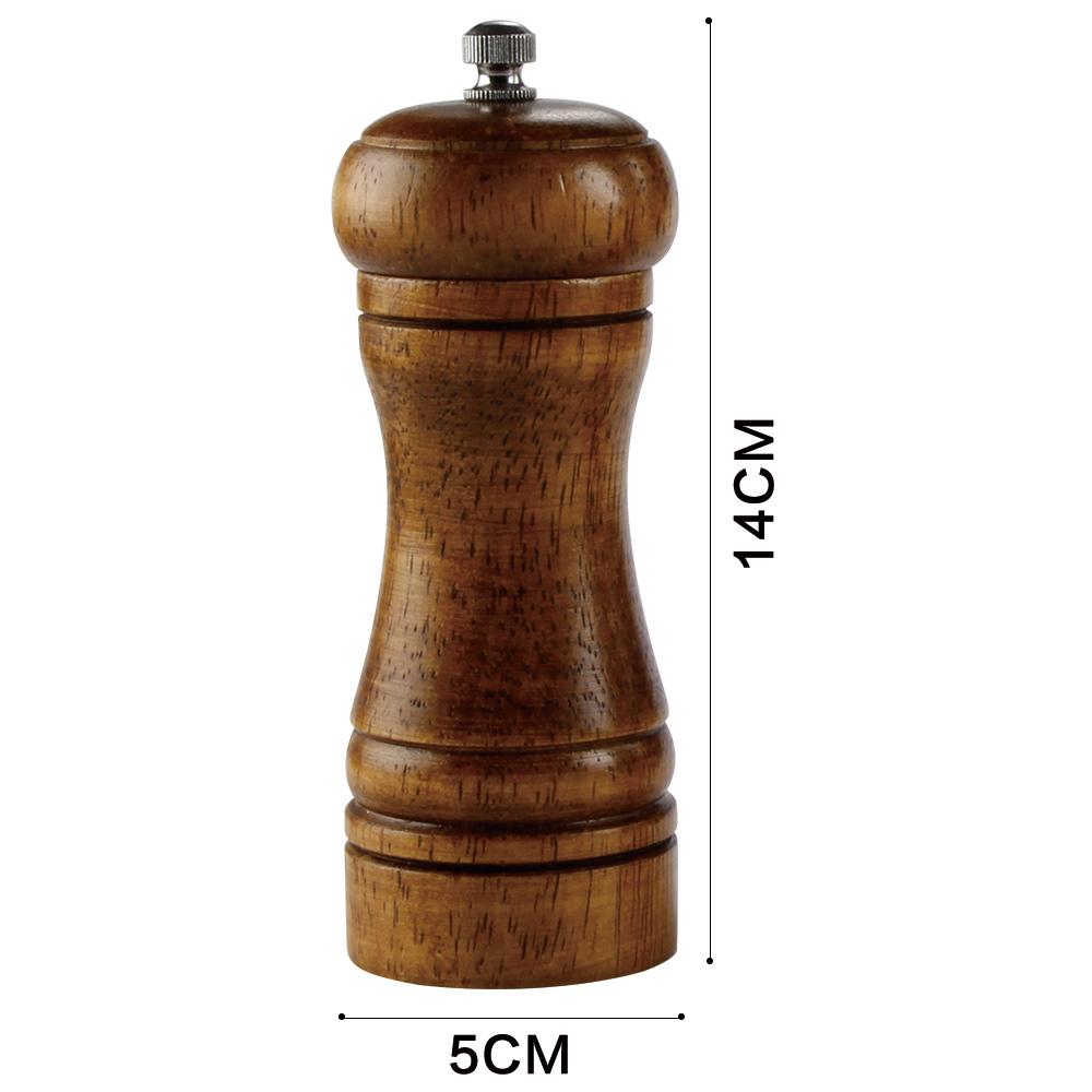 5-дюймовая деревянная мельница для соли и перца, дубовая мельница для перца, ручное движение, ручная мельница для специй, кухонный инструмент