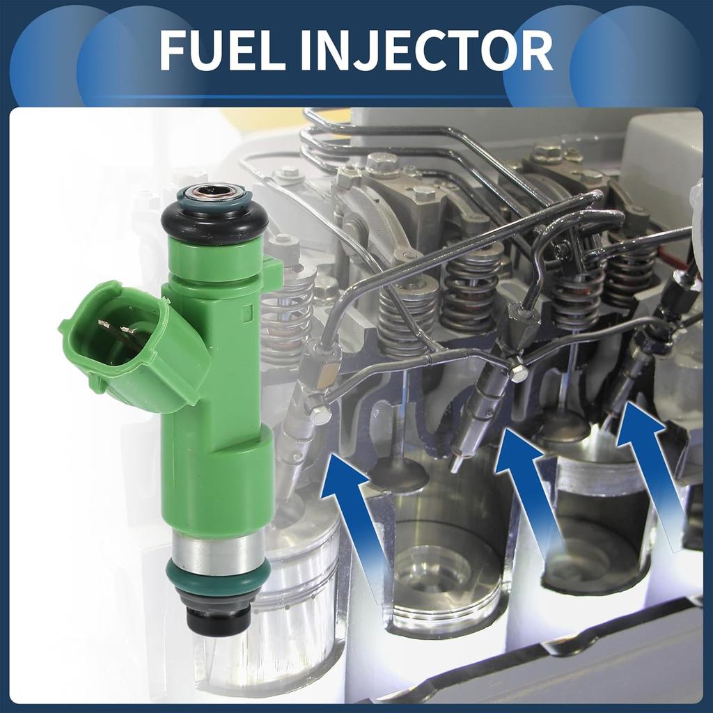 Fuel Injector, Engine Fuel Injection Nozzle No.16600-9DE0B for Nissan Maxima 2018-2021 3.5L for Nissan Murano 2020-2023 3.5L Green, 6 Pcs