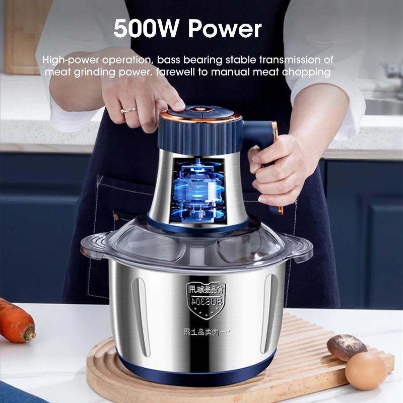 5L Electric Meat Mincer Household Large Capacity Mincing Machine Stainless Steel Meat Grinder Kitchen Chopper Food Processor