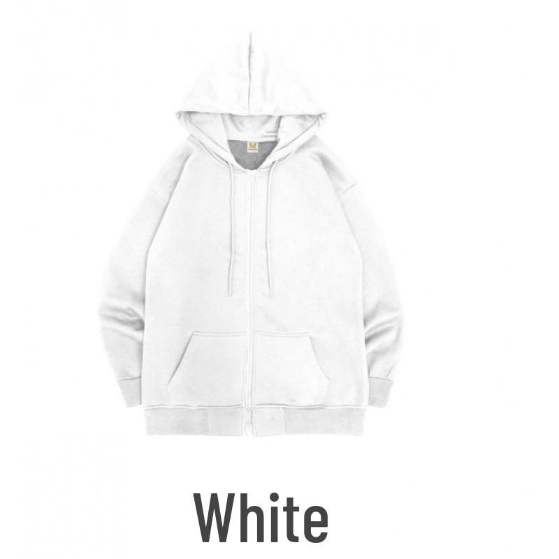 

Autumn/Winter Double Hat Zipper Hoodie - Pure Cotton, Drop Shoulder, Loose Fit with Printed Logo L