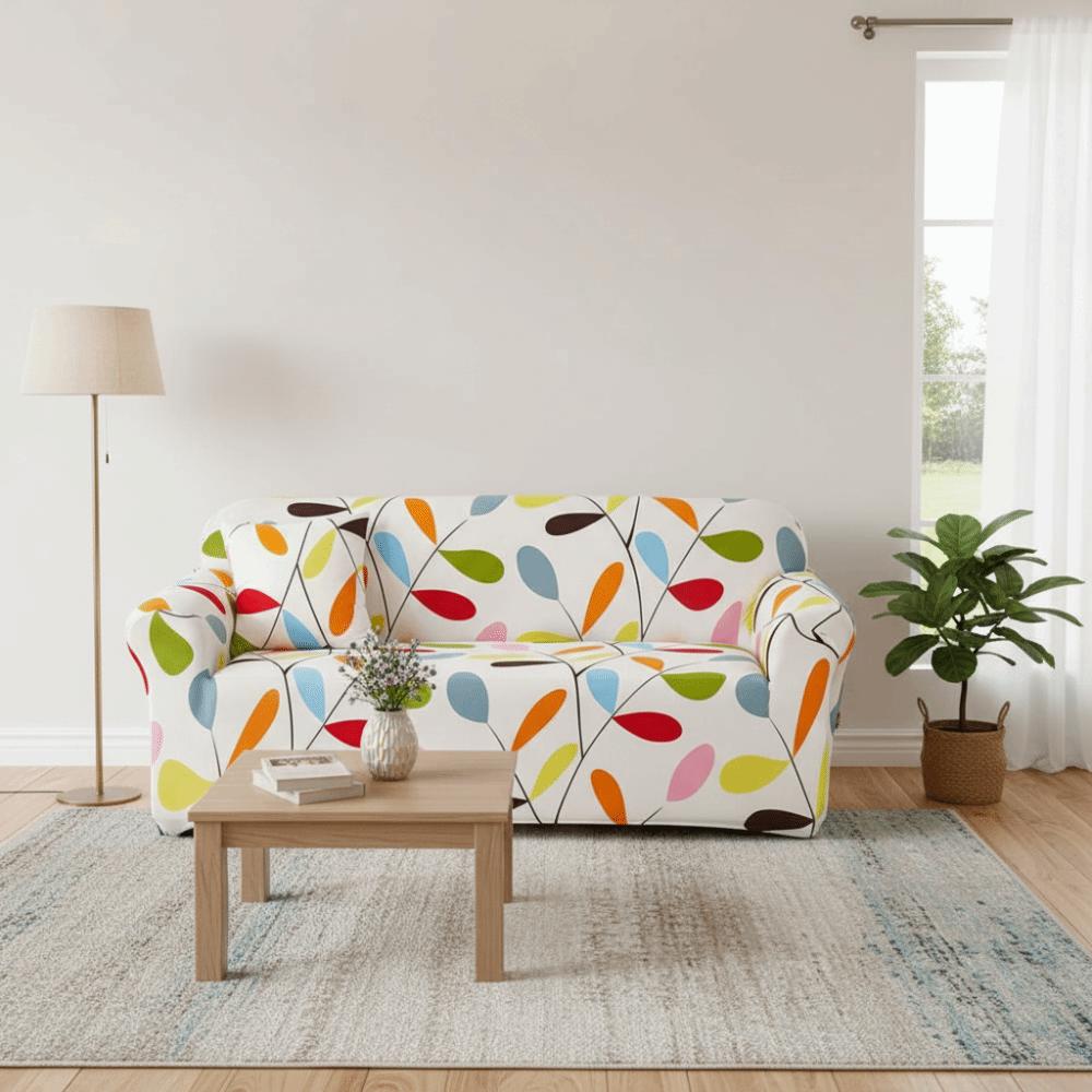 Dust Cover High Elasticity Sofa Cover Removable Print Design Couch Cover Breathable Washable Sofa Protector Home Decor
