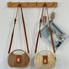 Single-shoulder Bag Fashionable Frame Knitted Hand Paper Rope Simple Curved Leather Buckle Handle Small Round Female