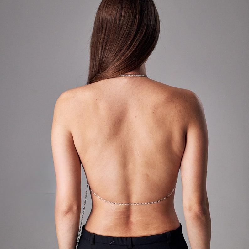 Brustbügel-BH, Brustschmuck, Strass-Brustkette, BH-Kette, Körperschmuck für Frauen