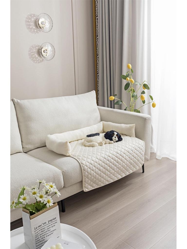 Cross-border Plush Pet Sofa Cushion: Cat & Dog Bed with Pillow
