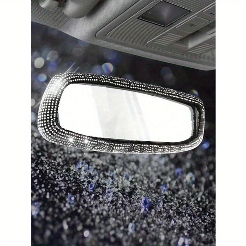 1pc Rhinestone Decor Car Rear View Mirror Cover