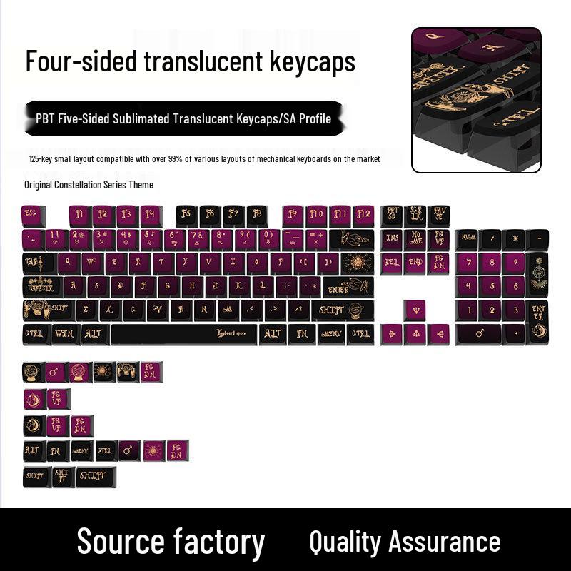 Four-Sided Translucent Color Keycaps for Customized Mechanical Keyboard
