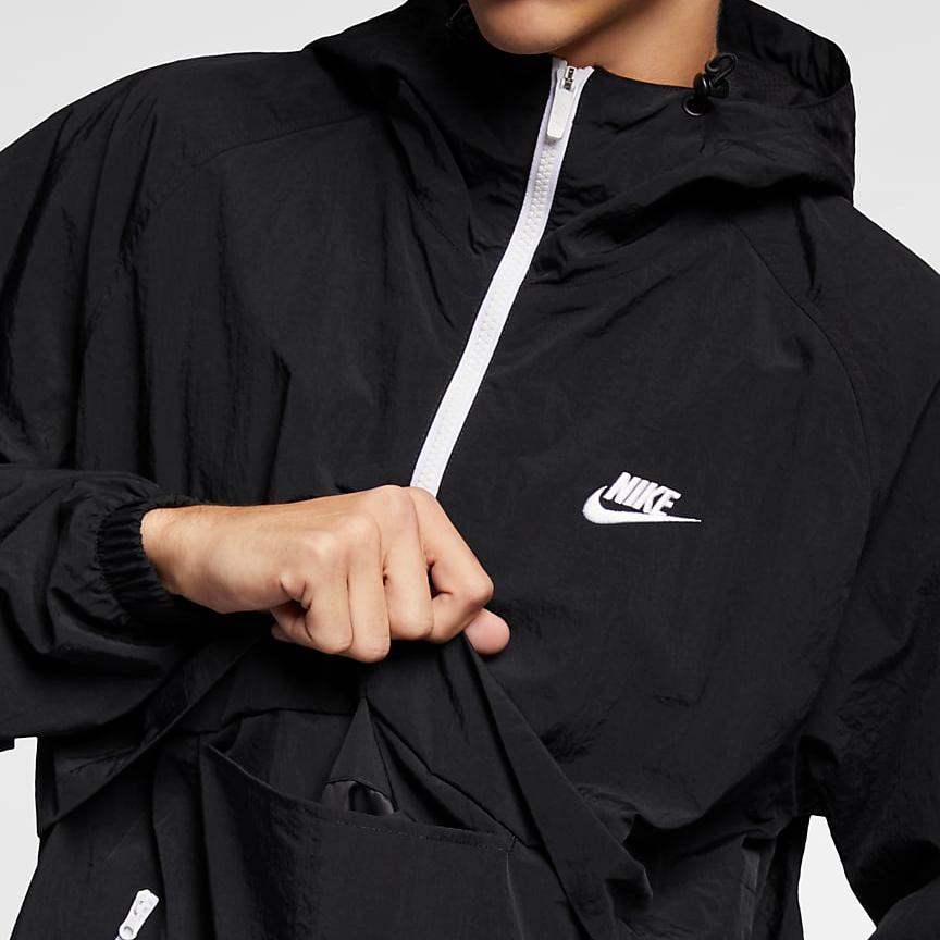 nike windbreaker half black half white