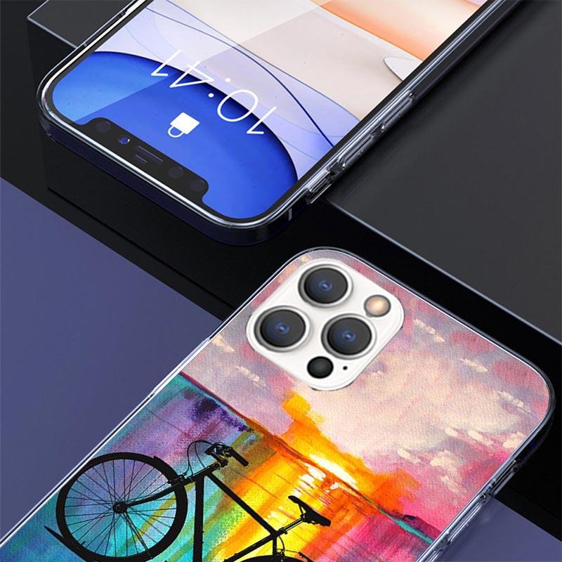 Bicycle Bike Sport Case Phone Cover for Apple iphone 16 15 14 13 12 Mini 11 Pro Max 16E X XS XR 7 Plus 8 + SE 2020 Trend Fundas