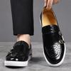 Fashion Designer New Men Monk Strap Loafter Men's Black Brown Patent Leather Platform Shoes Male Walking Sneakers Zapatos Hombre