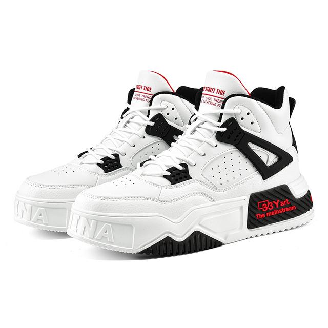 

Осенняя классическая обувь для скейтбординга, мужские высокие противоскользящие амортизирующие прогулочные спортивные туфли, кожаные повседневные кроссовки, мужские Zapatillas 7