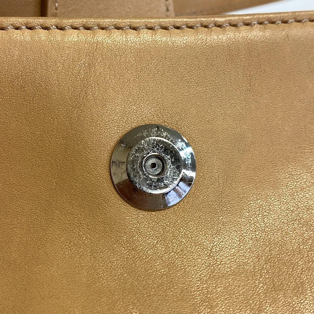 Coach 7789 Pouch Leather Shoulder Bag Beige Leather Women Used