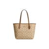 Coach City 23 Gold Logo Klassische Monogramm-Tragetasche Damen Tragetaschen Hell-Khaki Hell-Sattel CN733-IMNLJ