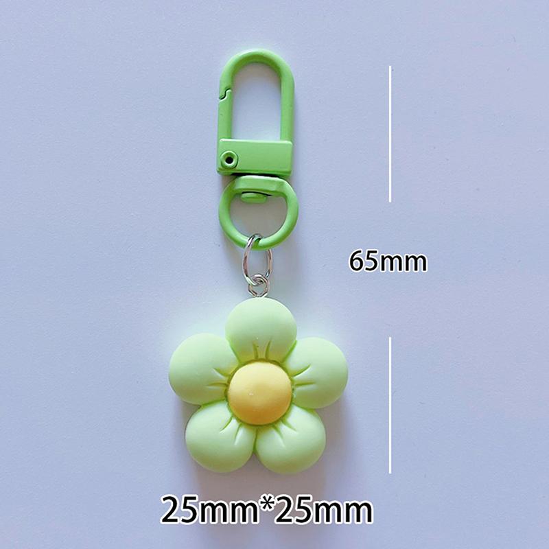 Niedlicher Bonbonfarbener Blumen Schlüsselanhänger Cartoon Harz Floral Schlüsselanhänger Taschenanhänger Dekor Rucksack Ornament Mädchen Geschenk