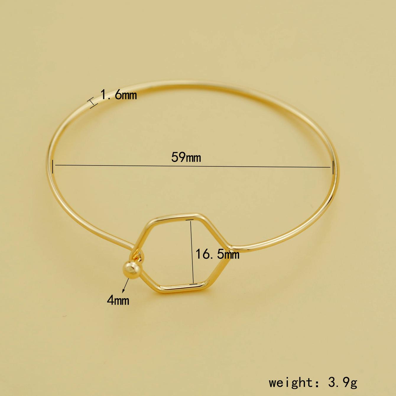 Korean Style Gold Plated Open Circle Copper Bracelet for Women