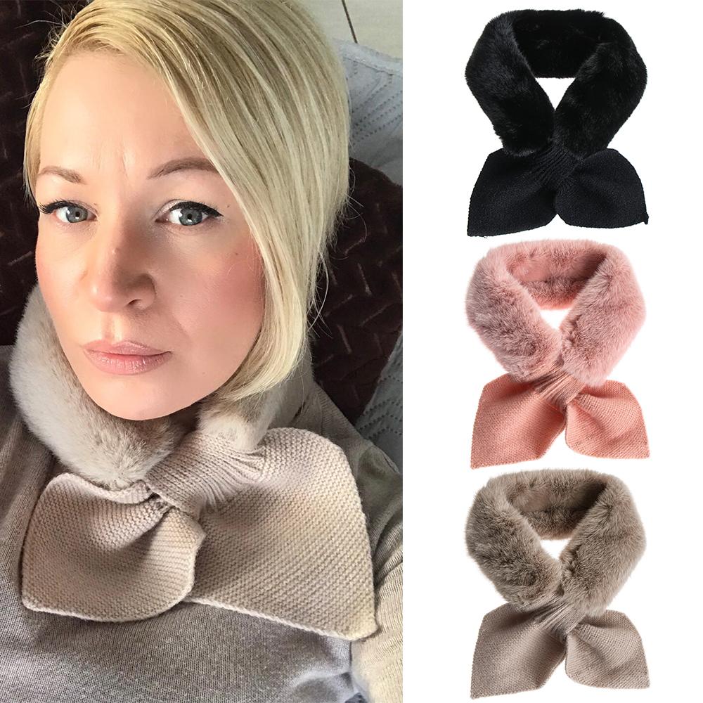 Coffee Color Women Windproof Autumn Winter Neck Guard Scarves Warm Knitted Wool Scarf Thicken