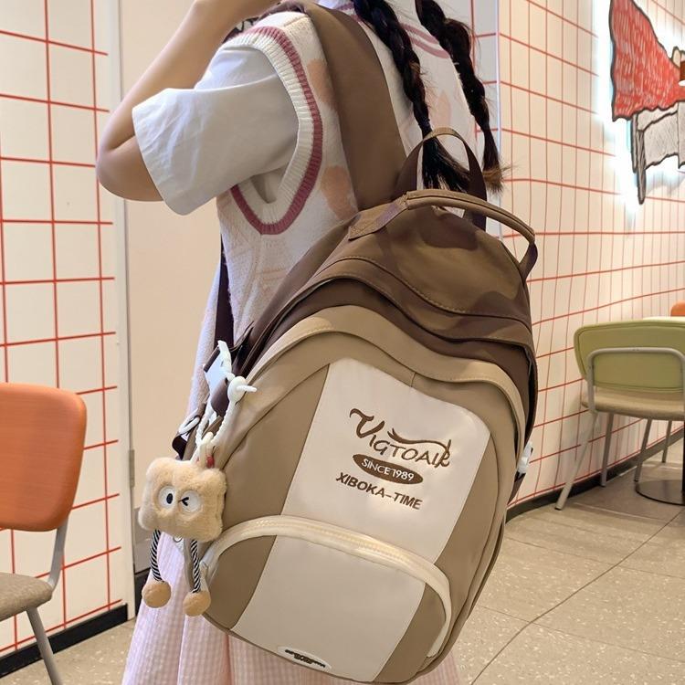 Backpack Women'S Lightweight And Versatile Fashion Backpack, High-Value Simple And Large-Capacity Student Schoolbag