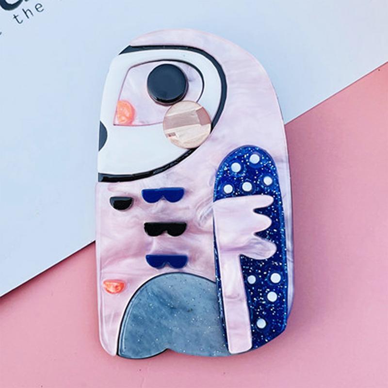 Blucome Acrylic Lovely Cartoon Long Billed Bird Brooch for Women Men Bag Suit Hijiab Pins New Year Gift