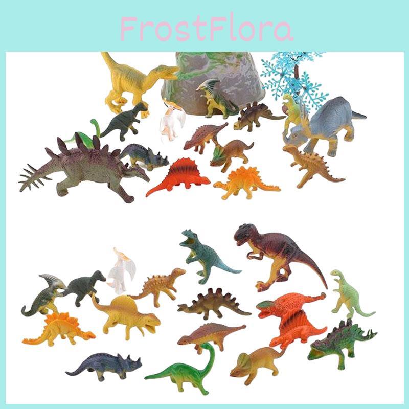 Jurassic Dinosaur Figures Realistic Plastic Model Toys Set Of 17 Pieces