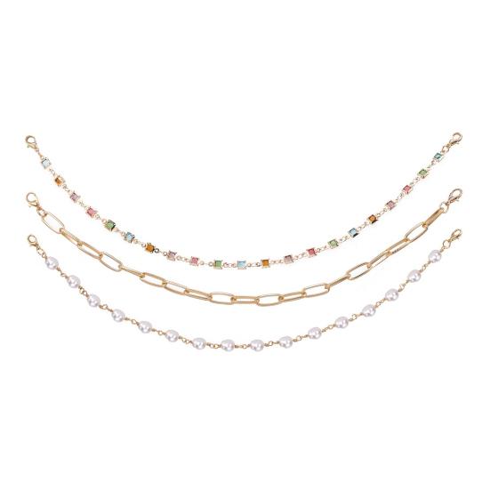 3Pcs Unisex Hair Chain Bohemia Style Irregular Turquoise Stones Flower Decor Hat