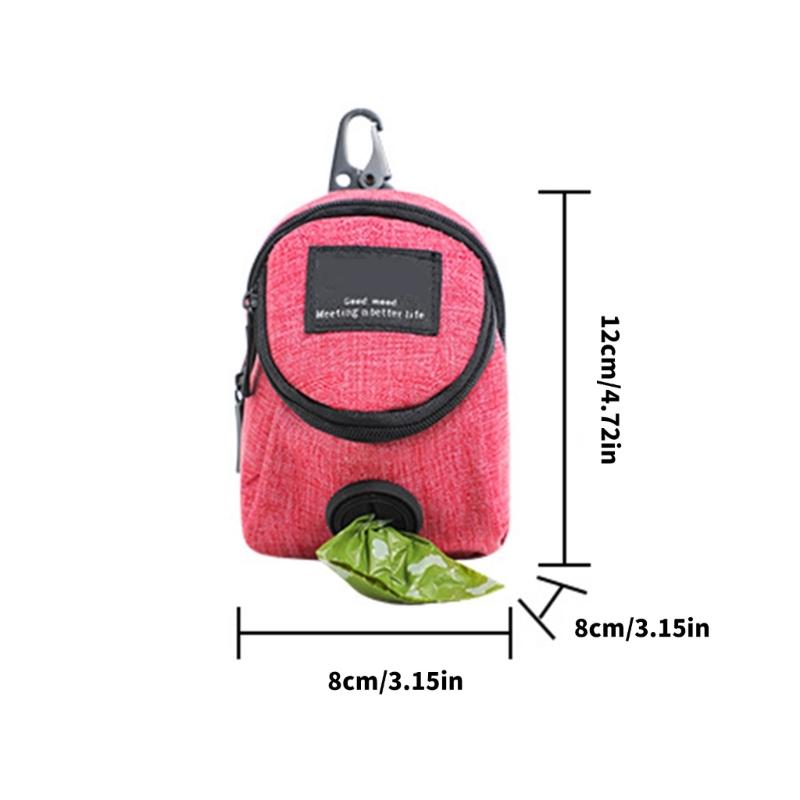 Oxford Fabric Pet Waste Bag Dispenser With Treat Pocket For Dog Convenient Clip On Design Outdoor Walking Essential