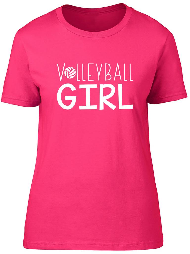 Volleyball Girl Fitted Unisexs Ladies T Shirt