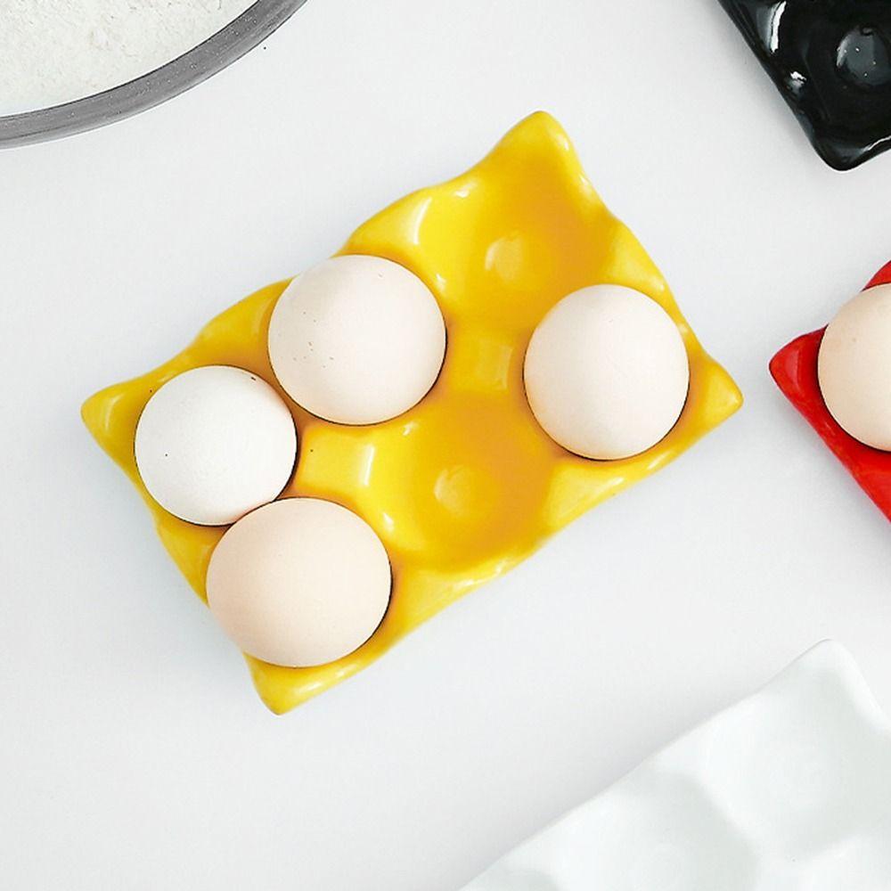 DIY Serving Dish Boiled Egg Ceramic Porcelain Egg Holder Eggs Tray Egg Stand Storage Rack