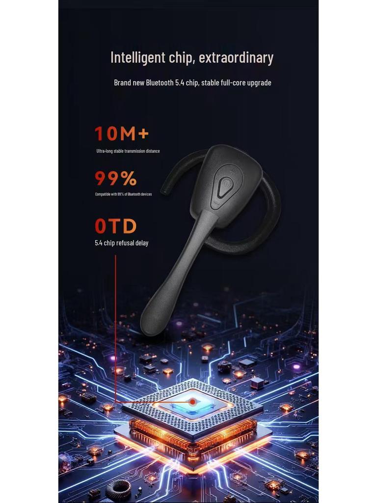 2025 Bluetooth In-Ear Earphones: Long Standby, Noise Reduction, Compact Ear-Hook Design for Drivers and Riders
