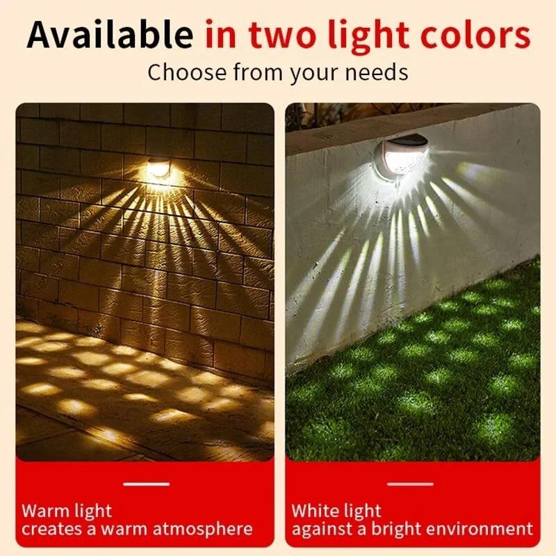 LED Solar Fence Lights Outdoor IP65 Waterproof Wall Lights Corrugated Lights for Fence Terrace Garden Path Decorative Lights