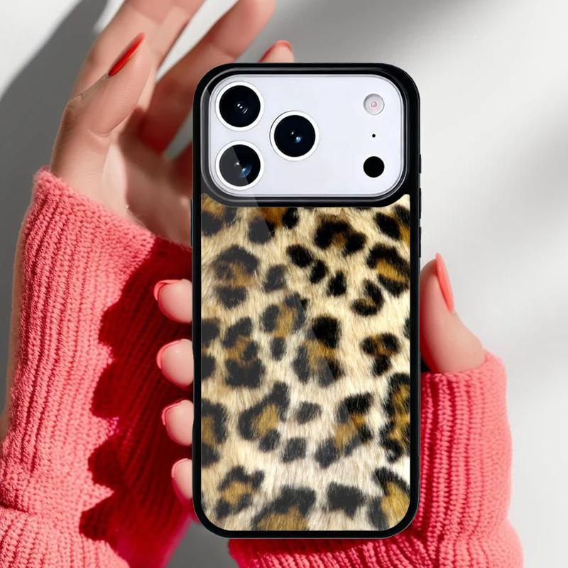 Leopard Print Phone Case for iPhone 17 16 15 14 13 Pro Max Back Cover for 12 11 Pro Coque