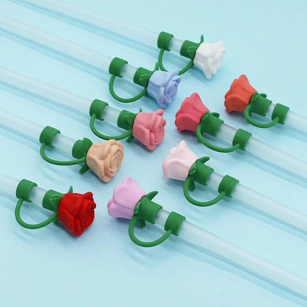 Silicone Cup Accessorie Dust Proof Flower Straw Toppers New Straw Plug Cap for Stanley Cup